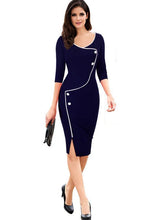 Carregar imagem no visualizador da galeria, Vestido Midi Tubinho com Fenda Para Trabalhar - Frete Gratis