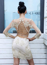 Carregar imagem no visualizador da galeria, Vestido de Festa Curto com Tule Bordado - Frete Gratis