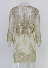 Carregar imagem no visualizador da galeria, Vestido de Festa Curto com Tule Bordado - Frete Gratis