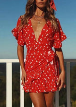 Carregar imagem no visualizador da galeria, Vestido Envelope Curto Estampado - Frete Gratis