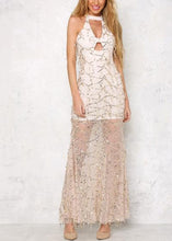 Carregar imagem no visualizador da galeria, Vestido Longo Tule Bordado com Paetês - Frete Gratis
