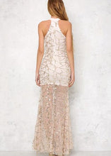 Carregar imagem no visualizador da galeria, Vestido Longo Tule Bordado com Paetês - Frete Gratis