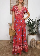 Carregar imagem no visualizador da galeria, Vestido Envelope Longo Estampado Estilo - Frete Gratis