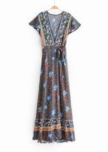 Carregar imagem no visualizador da galeria, Vestido Envelope Longo Estampado Estilo - Frete Gratis