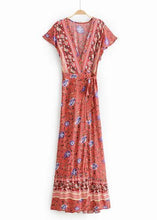 Carregar imagem no visualizador da galeria, Vestido Envelope Longo Estampado Estilo - Frete Gratis