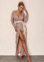 Carregar imagem no visualizador da galeria, Vestido Longo Envelope Festa Bordado de Paetês - Frete Gratis