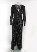 Carregar imagem no visualizador da galeria, Vestido Longo Envelope Festa Bordado de Paetês - Frete Gratis