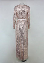 Carregar imagem no visualizador da galeria, Vestido Longo Envelope Festa Bordado de Paetês - Frete Gratis