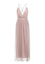 Carregar imagem no visualizador da galeria, Vestido Tule Rosa Longo Decotado - Frete Gratis