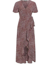 Carregar imagem no visualizador da galeria, Vestido Envelope Transpassado Longo com Babado - Frete Gratis