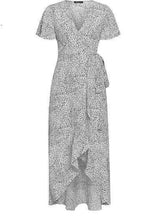 Carregar imagem no visualizador da galeria, Vestido Envelope Transpassado Longo com Babado - Frete Gratis