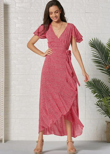 Vestido Envelope Transpassado Longo Poá de Viscose - Frete Gratis