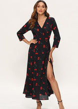 Carregar imagem no visualizador da galeria, Vestido Envelope Transpassado Longo Estampado Casual - Frete Gratis