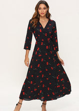 Carregar imagem no visualizador da galeria, Vestido Envelope Transpassado Longo Estampado Casual - Frete Gratis