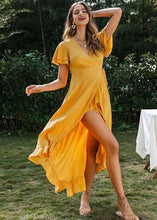 Carregar imagem no visualizador da galeria, Vestido Envelope Transpassado Longo com Babado - Frete Gratis