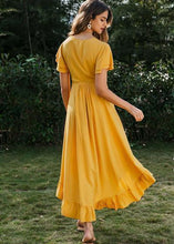 Carregar imagem no visualizador da galeria, Vestido Envelope Transpassado Longo com Babado - Frete Gratis