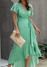 Carregar imagem no visualizador da galeria, Vestido Envelope Transpassado Longo Poá - Frete Gratis