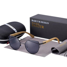 Carregar imagem no visualizador da galeria, Óculos Feminino Bamboo Cat Eye Polarizado