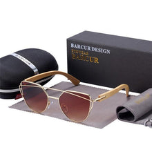 Carregar imagem no visualizador da galeria, Óculos Feminino Bamboo Cat Eye Polarizado